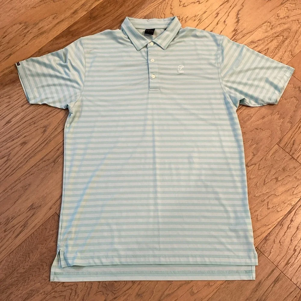 Dunning Golf Blue Striped men’s XL Polo Shirt